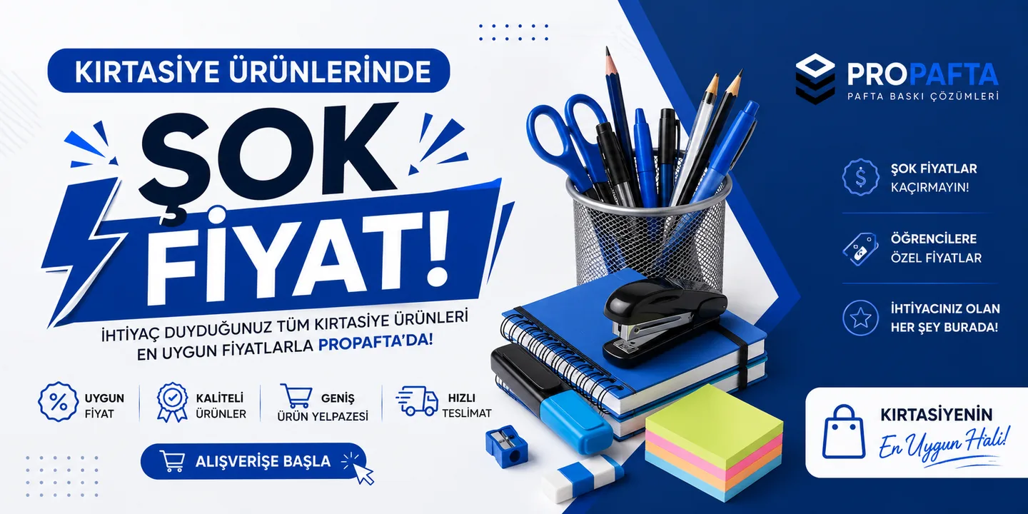 ProPafta kırtasiye ürünlerinde şok fiyat kampanya bannerı